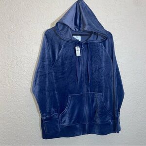 NEW Offine By Aerie After Party Velour Oversized Full Zip Hoodie